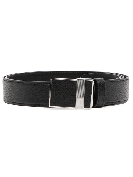 Longtail Buckled Grained-Leather Belt