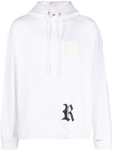 Logo Patch Ripped Hoodie