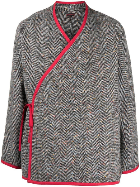 Wraparound Tweed Cardigan