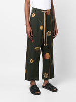 Fruit-Print Cropped Trousers