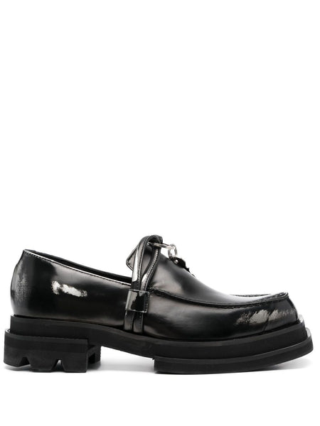 Lock-Detail Calf-Leather Loafers