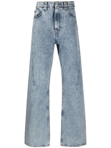 Logo-Embroidered Straight Leg Jeans