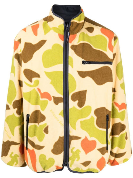 Camouflage Print Reversible Fleece Jacket