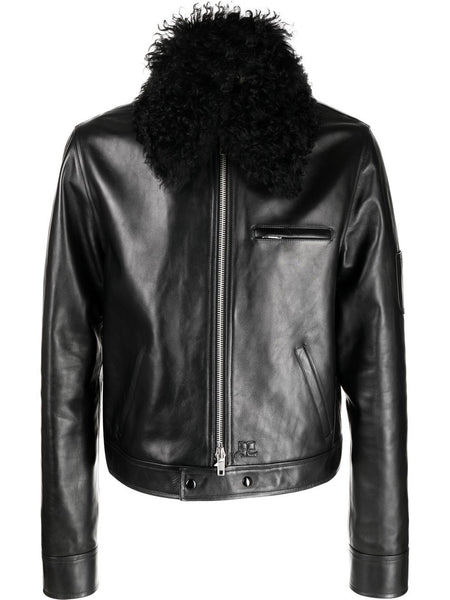 Detachable Collar Leather Jacket