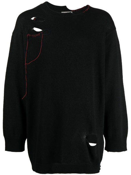 Hole-Detail Long-Sleeve Jumper
