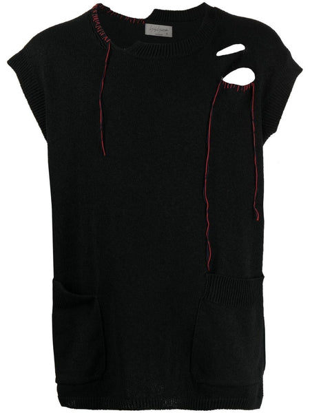 Hole-Detail Sleeveless Vest