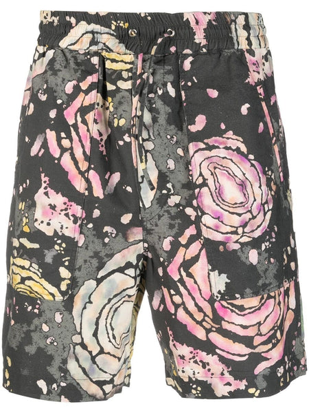 Graphic-Print Drawstring Shorts