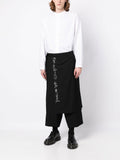 Wrap-Design Wool Cropped Trousers