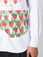 Strawberry-Print Panel Shirt