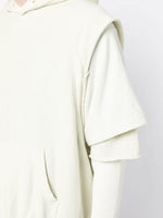 Layered-Sleeve Cotton Hoodie