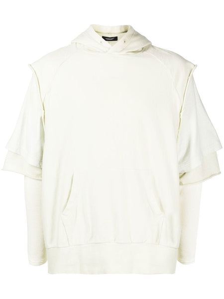 Layered-Sleeve Cotton Hoodie