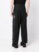 Graphic-Print Wide-Leg Trousers