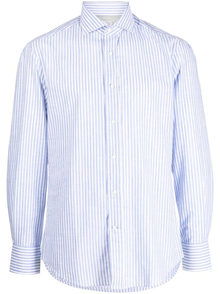 Striped Long-Sleeved Cotton Shirt