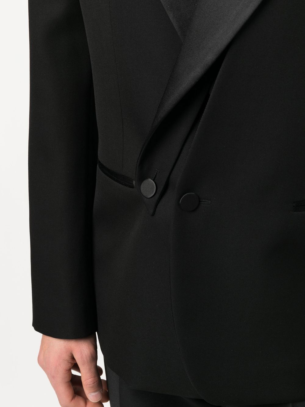 Double-Breasted Silk Blazer