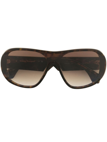 Tortoiseshell Pilot-Frame Sunglasses