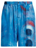 Painterly-Print Silk Shorts