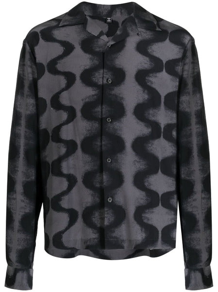 Abstract-Print Silk Shirt