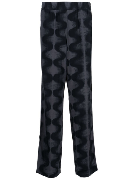 Abstract-Print Straight-Leg Trousers