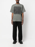 Grid-Print Cotton T-Shirt