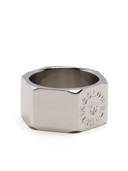 Off-white Arrows Hexnut Enamel Ring In Silver