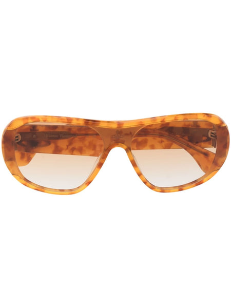 Tortoiseshell-Effect Oversize Sunglasses