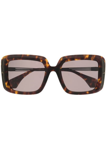 Tortoiseshell Square-Frame Sunglasses