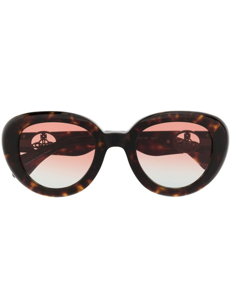 Tortoiseshell Round-Frame Sunglasses