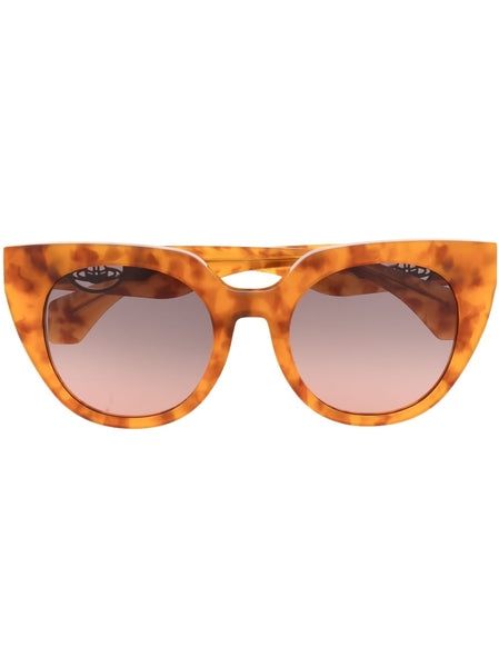 Tortoiseshell Round-Frame Sunglasses