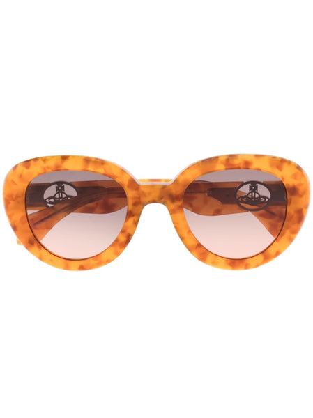 Tortoiseshell Round-Frame Sunglasses