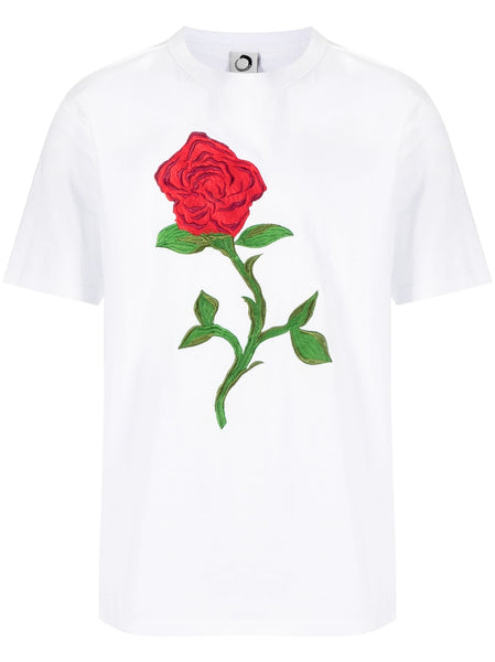 Rose-Print Cotton T-Shirt