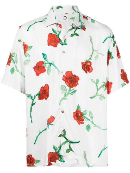 Rose-Print Short-Sleeve Shirt
