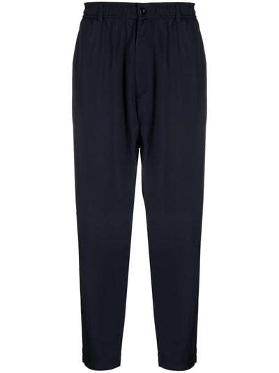 Elasticated-Waistband Tapered Trousers