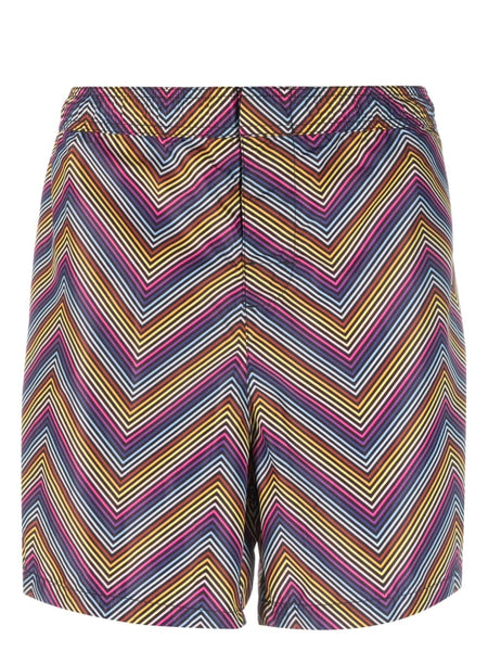 Zigzag-Print Swim Shorts