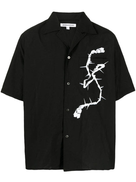 Graphic-Print Short-Sleeve Tencel Shirt