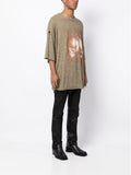Graphic-Print Distressed-Effect T-Shirt