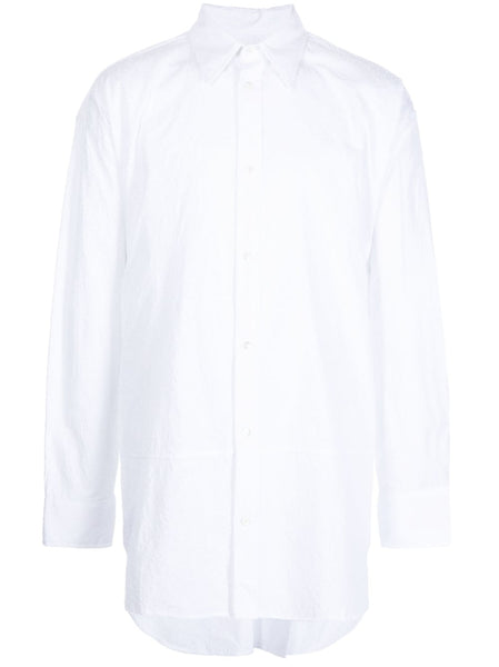 Distressed-Finished Poplin Shirt