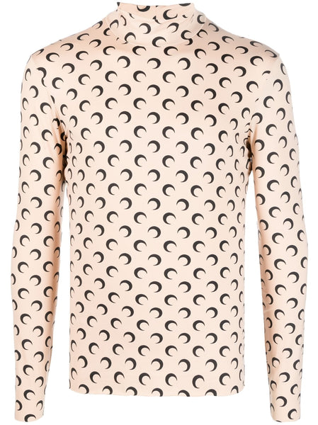 Crescent Moon-Print Top