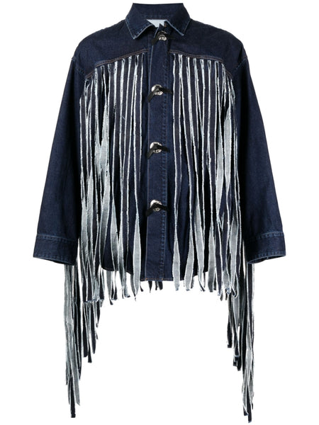 Fringe-Detail Denim Jacket