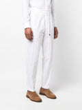 Striped Drawstring Cotton Trousers