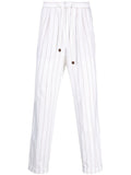 Striped Drawstring Cotton Trousers