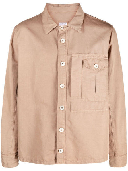 Long-Sleeve Buttoned Shirt Jacket