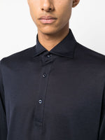 Button-Up Cotton Polo Shirt