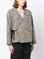 Leopard-Print V-Neck Shirt