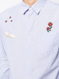 Appliqué-Detail Striped Cotton Shirt
