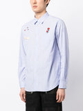 Appliqué-Detail Striped Cotton Shirt