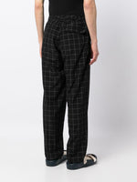 Check-Pattern Silk-Blend Trousers