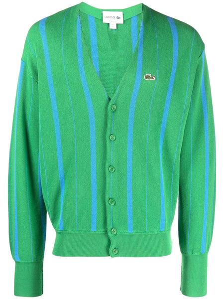 Embroidered-Motif Button-Fastening Cardigan