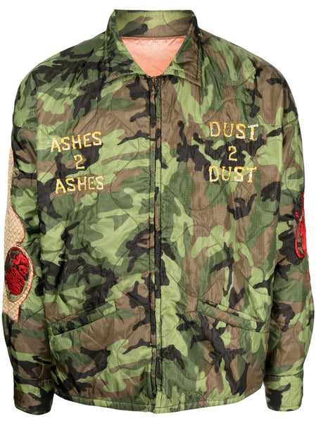 Embroidered Camouflage-Print Jacket
