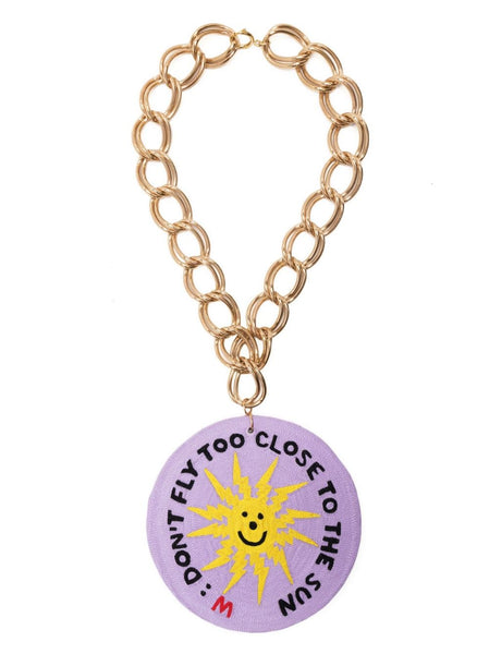 Oversized Logo-Plaque Chain Necklace