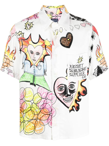 Drawstrings Graphic-Print Shirt